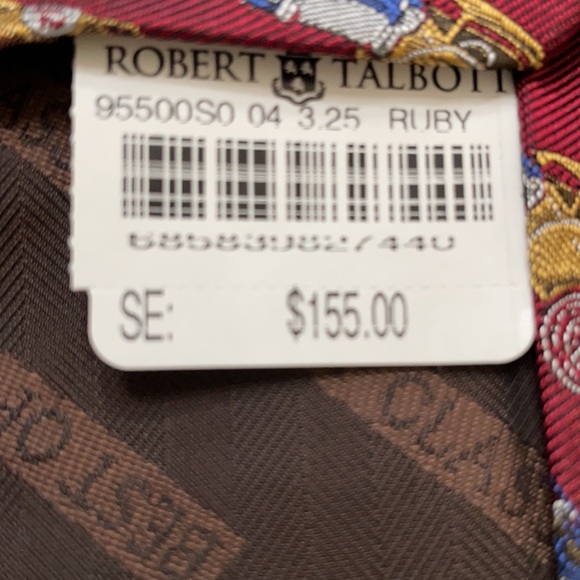 Robert Talbott Best of Class Ruby Red Tie #12 Vintage Race Cars in Blue & Yellow - Picture 5 of 5